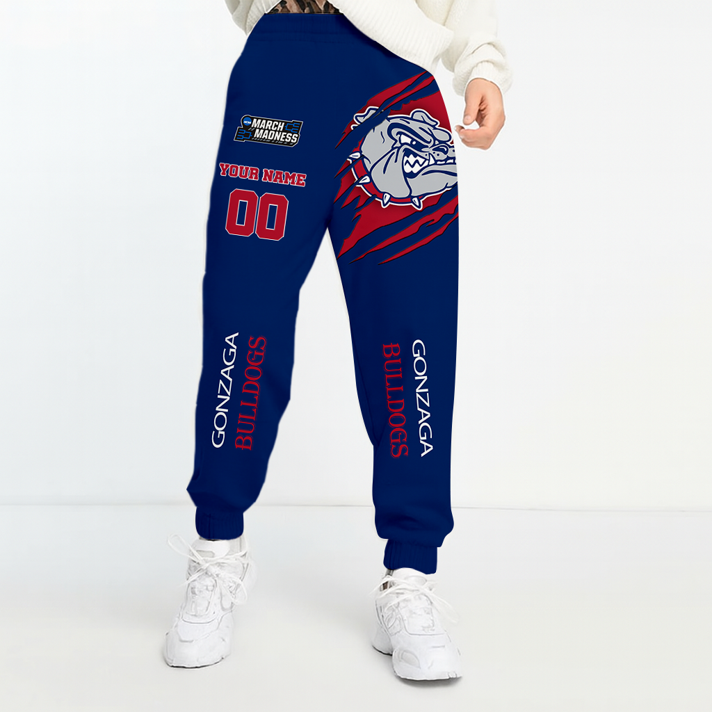 LIMITED EDITION - NEW CUSTOMIZED NCAA FBS27 GOB GONZAGA BULLDOGS UNISEX LONG PANTS