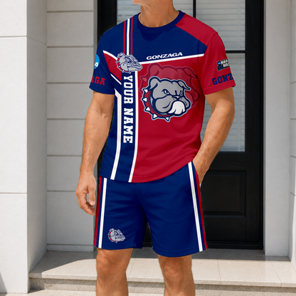 ELITE EDITION - NEW CUSTOMIZED NCAA MAM27 GOB GO BULLDOGS T-SHIRT & SHORT PANTS SET