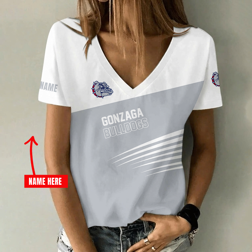 [FAN FAVORITE] NEW CUSTOMIZED NCAA MAM27 GOB GONZAGA BULLDOGS STRAPPY V-NECK FEMALE SHIRT