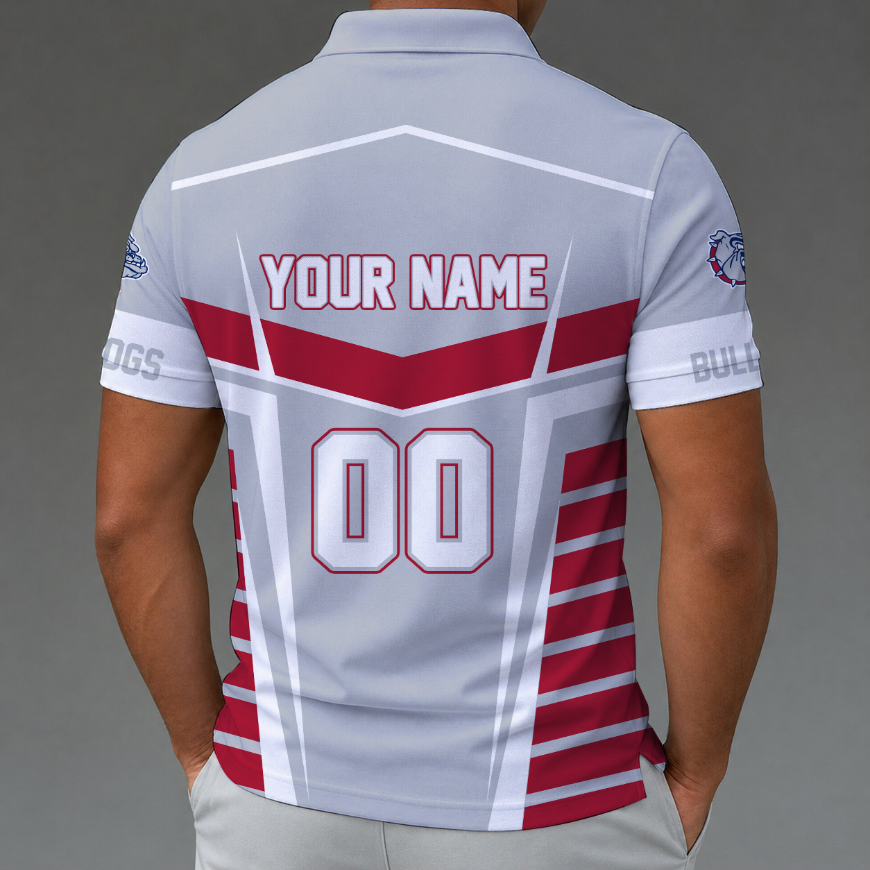 [FAN FAVORITE] NEW CUSTOMIZED NCAA MAM27 GOB GONZAGA BULLDOGS STRAPPY POLO SHIRT