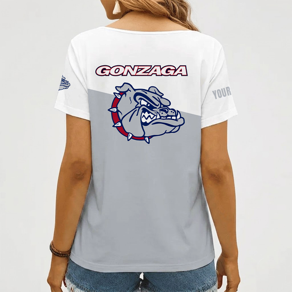 [FAN FAVORITE] NEW CUSTOMIZED NCAA MAM27 GOB GONZAGA BULLDOGS STRAPPY V-NECK FEMALE SHIRT