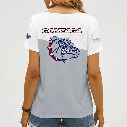 [FAN FAVORITE] NEW CUSTOMIZED NCAA MAM27 GOB GONZAGA BULLDOGS STRAPPY V-NECK FEMALE SHIRT