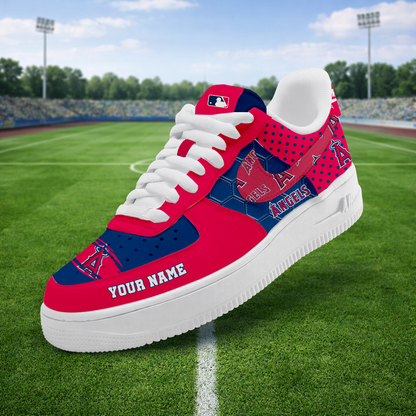 LIMITED EDITION - NEW CUSTOMIZED MLB27 LAA LOS ANGELES ANGELS AF1 SNEAKERS
