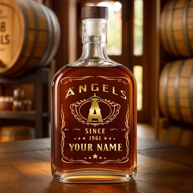 LIMITED EDITION - NEW CUSTOMIZED MLB27 LAA LOS ANGELES ANGELS LUXURY WHISKEY BOTTLE 450ML