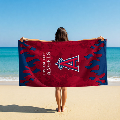 LIMITED EDITION - NEW CUSTOMIZED MLB27 LAA LOS ANGELES ANGELS BEACH TOWEL FOR FAN