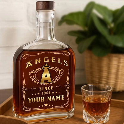 LIMITED EDITION - NEW CUSTOMIZED MLB27 LAA LOS ANGELES ANGELS LUXURY WHISKEY BOTTLE 450ML