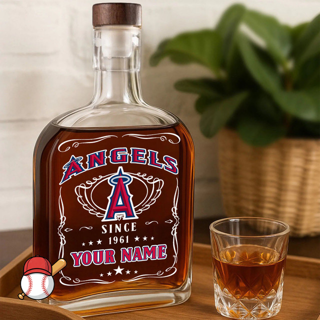 LIMITED EDITION - NEW CUSTOMIZED MLB27 LAA LOS ANGELES ANGELS LUXURY WHISKEY BOTTLE 450ML