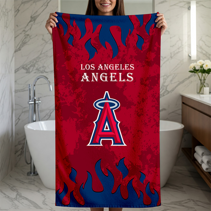 LIMITED EDITION - NEW CUSTOMIZED MLB27 LAA LOS ANGELES ANGELS BEACH TOWEL FOR FAN