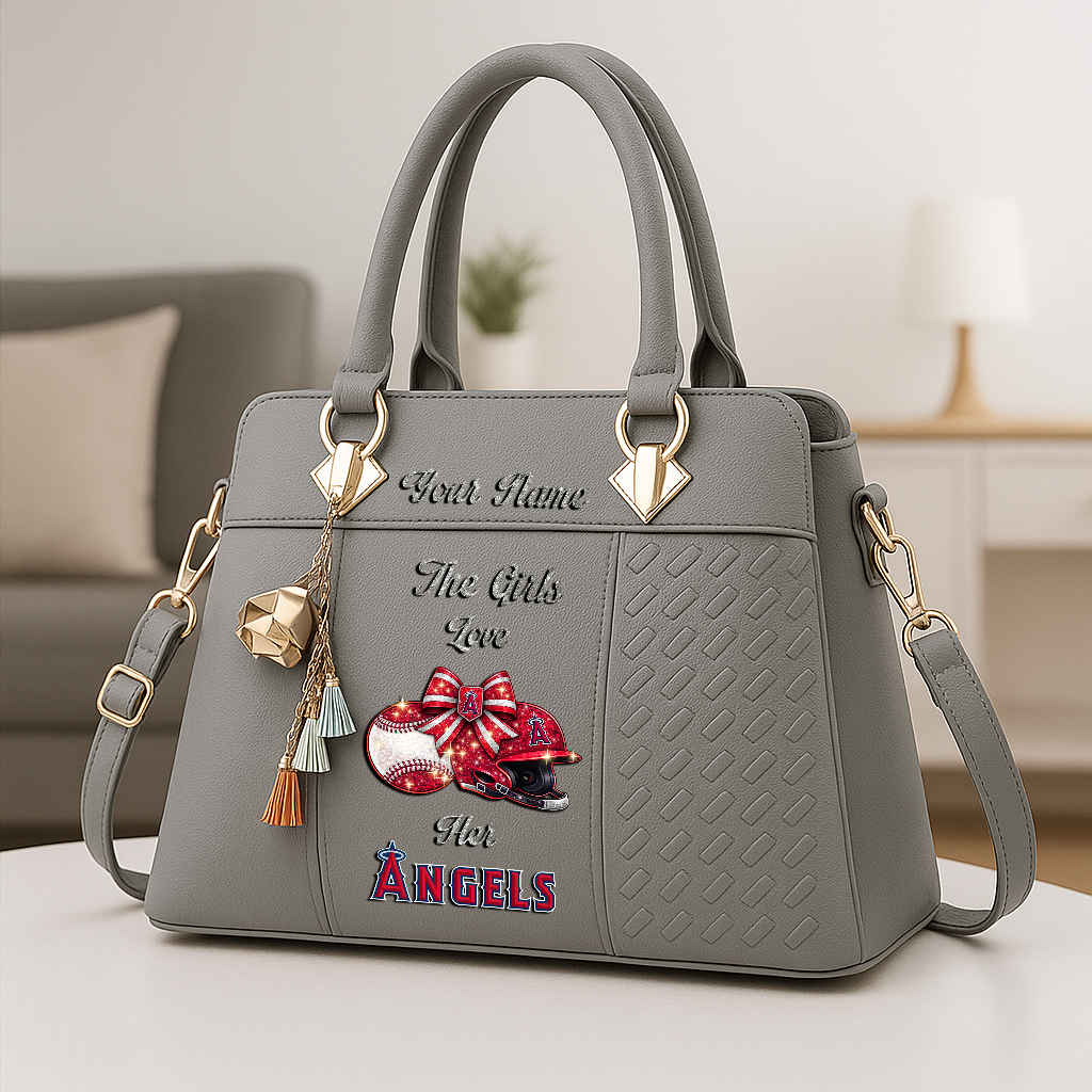 LIMITED EDITION - NEW CUSTOMIZED MLB27 LAA LOS ANGELES ANGELS ZIP HANDBAG MULTICOLOR