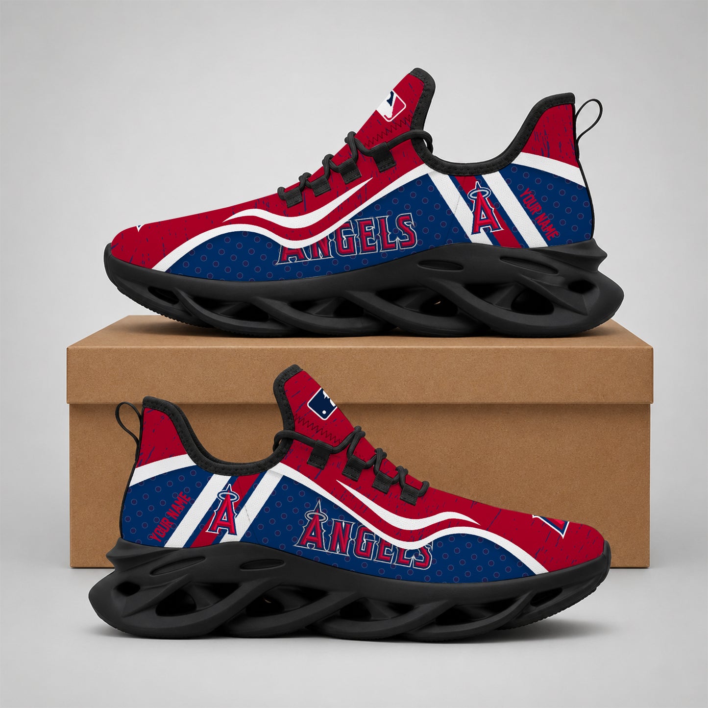 ELITE EDITION - NEW CUSTOMIZED MLB27 LAA LOS ANGELES ANGELS MAX SOUL SHOES