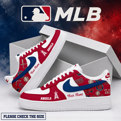 LIMITED EDITION - NEW CUSTOMIZED MLB27 LAA LOS ANGELES ANGELS AF1 SHOES