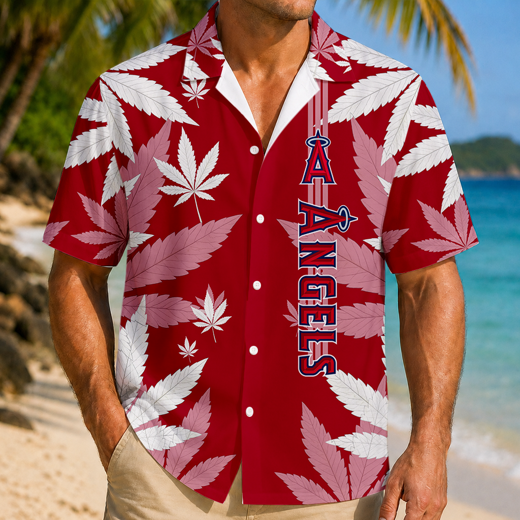 LIMITED EDITION - NEW CUSTOMIZED MLB27 LAA LOS ANGELES ANGELS UNISEX HAWAIIAN SHIRT