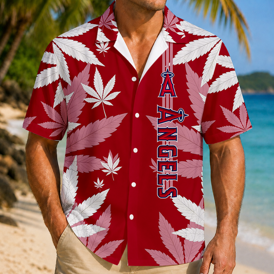 LIMITED EDITION - NEW CUSTOMIZED MLB27 LAA LOS ANGELES ANGELS UNISEX HAWAIIAN SHIRT