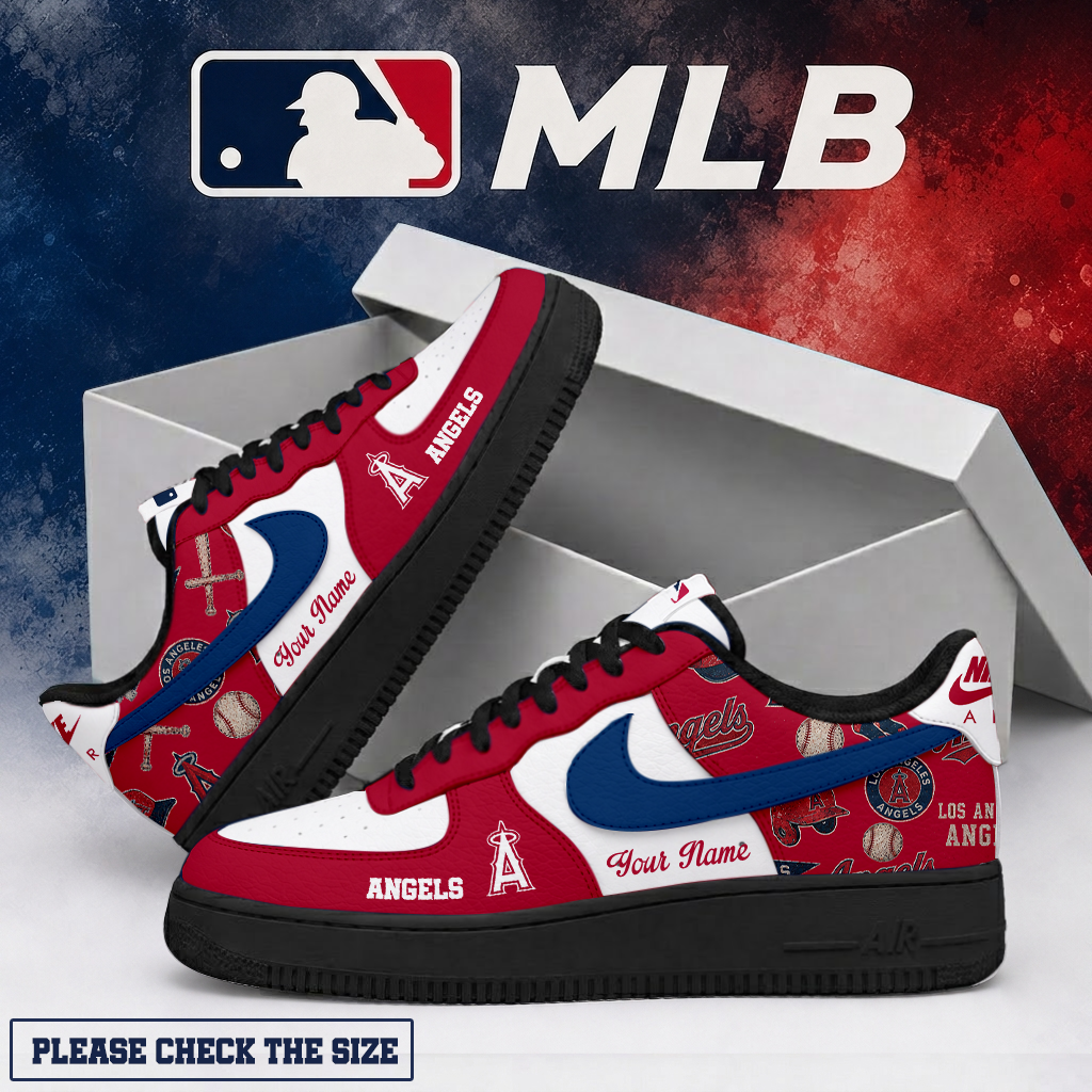 LIMITED EDITION - NEW CUSTOMIZED MLB27 LAA LOS ANGELES ANGELS AF1 SHOES