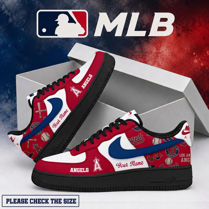 LIMITED EDITION - NEW CUSTOMIZED MLB27 LAA LOS ANGELES ANGELS AF1 SHOES