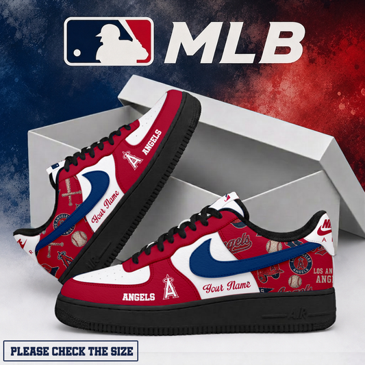 LIMITED EDITION - NEW CUSTOMIZED MLB27 LAA LOS ANGELES ANGELS AF1 SHOES