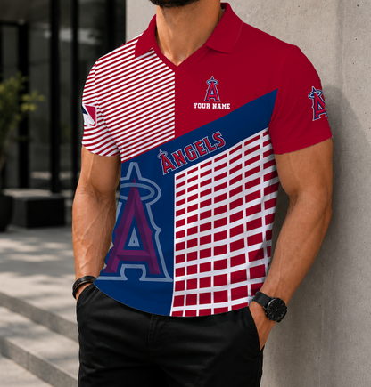 LIMITED EDITION - NEW CUSTOMIZED MLB27 LAA LOS ANGELES ANGELS POLO SHIRT