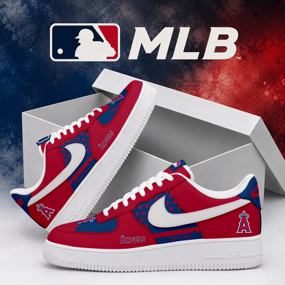 LIMITED EDITION - NEW CUSTOMIZED MLB27 LAA LOS ANGELES ANGELS AF1 SHOES