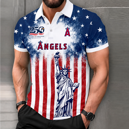 LIMITED EDITION - NEW CUSTOMIZED MLB27 LAA LOS ANGELES ANGELS POLO SHIRT, ZIP POLO SHIRT & T-SHIRTS
