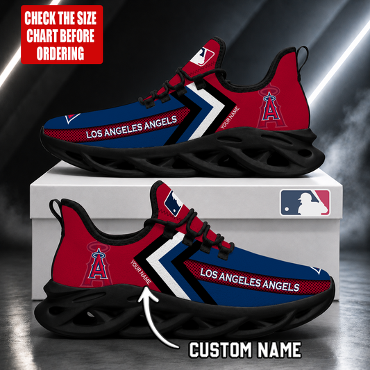 LIMITED EDITION - NEW CUSTOMIZED MLB27 LAA LOS ANGELES ANGELS MAX SOUL SHOES