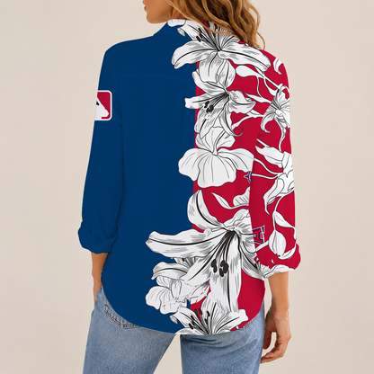 [FLASH SALE] NEW CUSTOMIZED MLB27 LAA LOS ANGELES ANGELS WOMEN CASUAL SHIRT