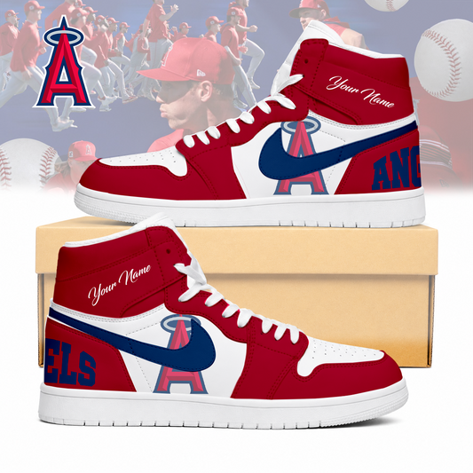 LIMITED EDITION - NEW CUSTOMIZED MLB27 LAA LOS ANGELES ANGELS AIR JORDAN SNEAKERS