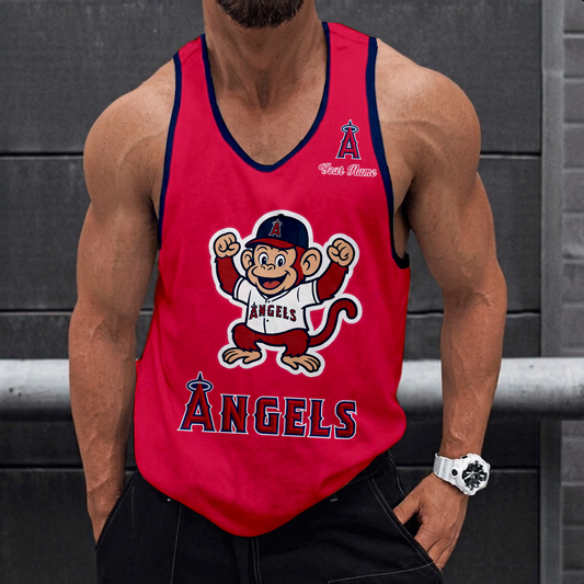 LIMITED EDITION - NEW CUSTOMIZED MLB27 LOS ANGELES ANGELS UNISEX TANK TOP