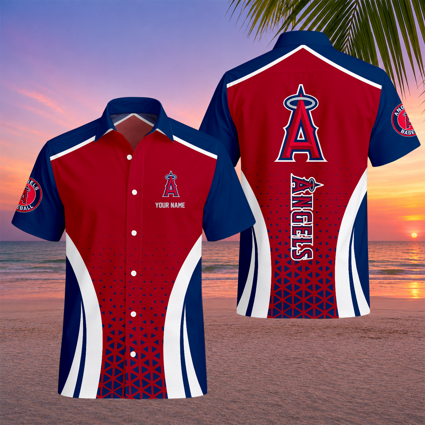 LIMITED EDITION - NEW CUSTOMIZED MLB27 LAA LOS ANGELES ANGELS UNISEX HAWAIIAN SHIRT