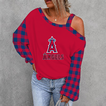 [FLASH SALE] NEW CUSTOMIZED MLB27 LAA LOS ANGELES ANGELS DROP SHOULDER SWEATSHIRT