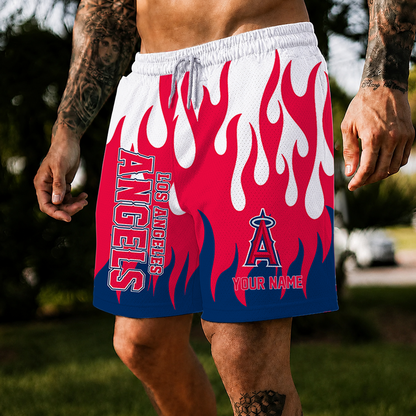 [FLASH SALE] NEW CUSTOMIZED MLB27 LAA LOS ANGELES ANGELS SHORT PANTS