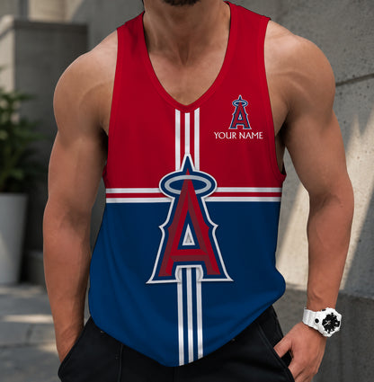LIMITED EDITION - NEW CUSTOMIZED MLB27 LOS ANGELES ANGELS UNISEX TANK TOP