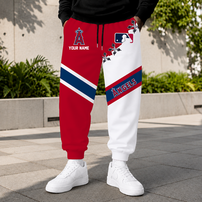 LIMITED EDITION - NEW CUSTOMIZED MLB27 LAA LOS ANGELES ANGELS SWEATPANTS