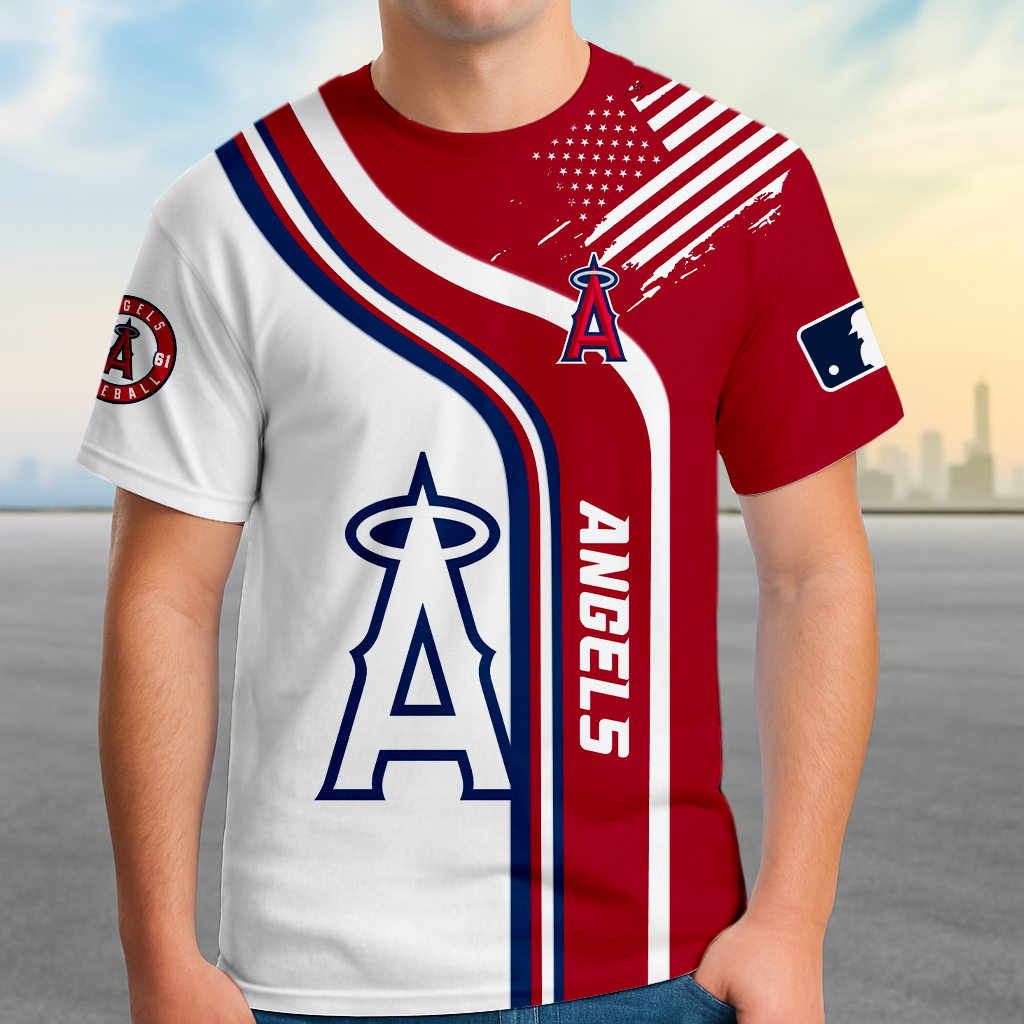ELITE EDITION - NEW CUSTOMIZED MLB27 LAA LOS ANGELES ANGELS POLO SHIRT, ZIP POLO SHIRT & T-SHIRTS