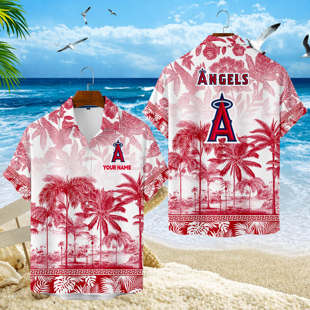 LIMITED EDITION - NEW CUSTOMIZED MLB27 LAA LOS ANGELES ANGELS UNISEX HAWAIIAN SHIRT