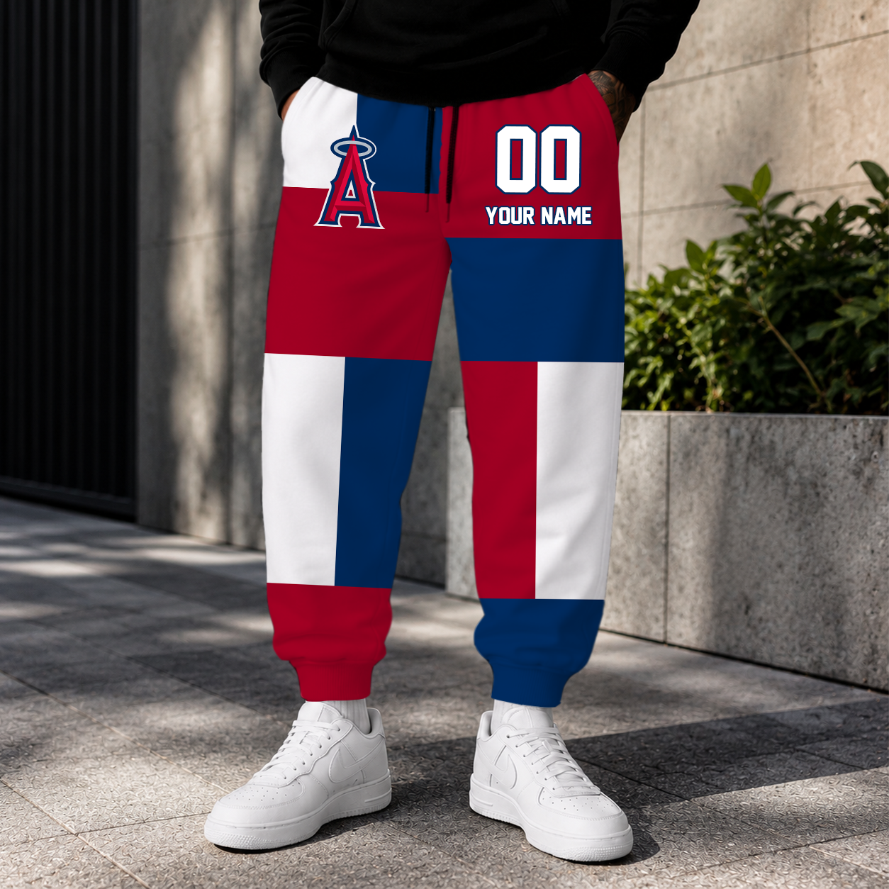 ELITE EDITION - NEW CUSTOMIZED MLB27 LAA LOS ANGELES ANGELS SWEATPANTS