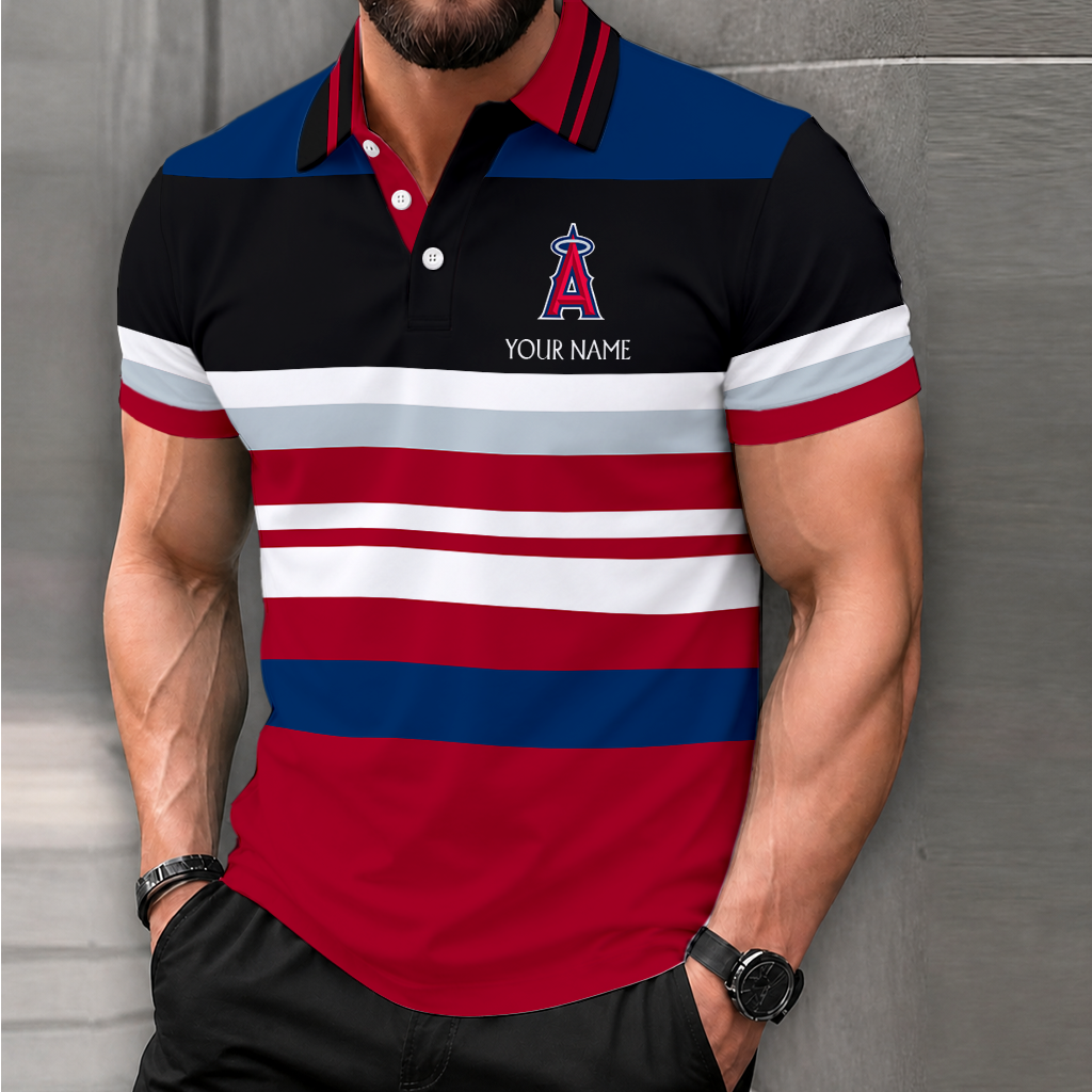 LIMITED EDITION - NEW CUSTOMIZED MLB27 LAA LOS ANGELES ANGELS POLO SHIRT, ZIP POLO SHIRT & T-SHIRTS
