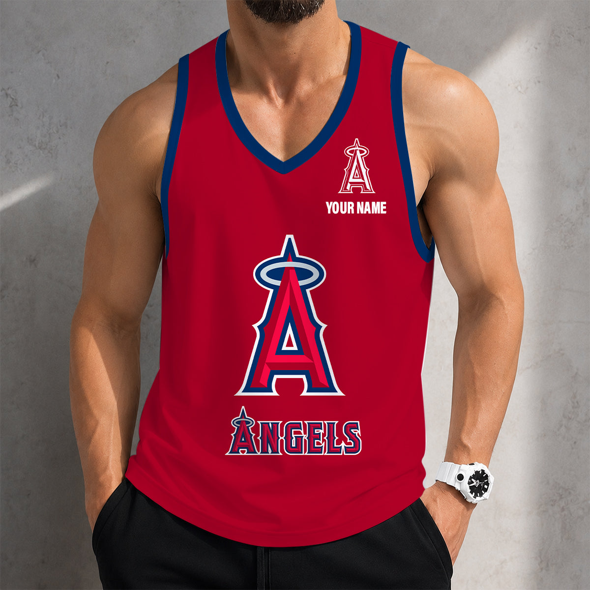 SPECIAL EDITION - NEW CUSTOMIZED MLB27 LOS ANGELES ANGELS UNISEX TANK TOP