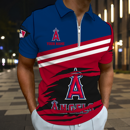 EXCLUSIVE EDITION - NEW CUSTOMIZED MLB27 LAA LOS ANGELES ANGELS T-SHIRT, POLO SHIRT, ZIP POLO SHIRT, SWEATSHIRT, HOODIE & ZIP HOODIE