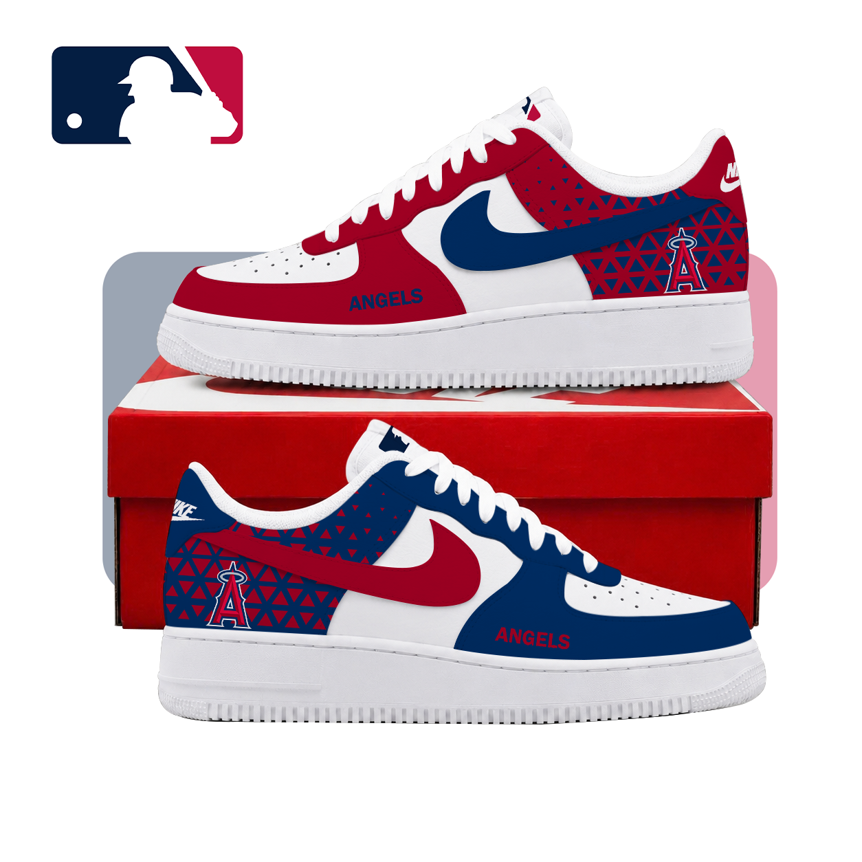 VIRAL EDITION - NEW CUSTOMIZED MLB27 LAA LOS ANGELES ANGELS AF1 SHOES
