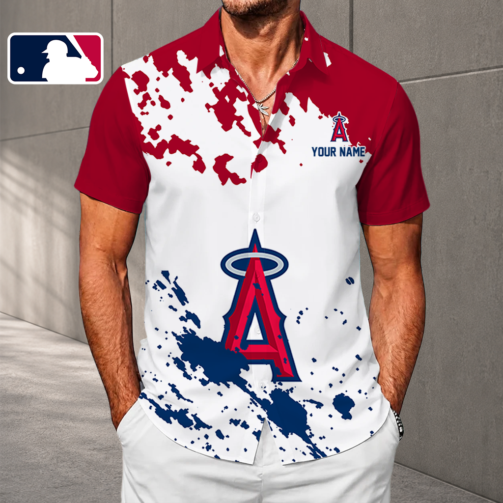 LIMITED EDITION - NEW CUSTOMIZED MLB27 LAA LOS ANGELES ANGELS UNISEX HAWAIIAN SHIRT