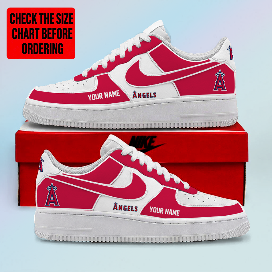 LIMITED EDITION - NEW CUSTOMIZED MLB27 LAA LOS ANGELES ANGELS AF1 SHOES