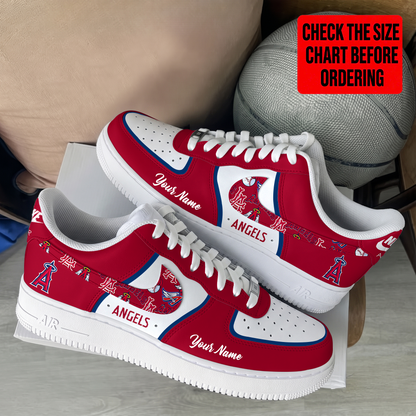 LIMITED EDITION - NEW CUSTOMIZED MLB27 LAA LOS ANGELES ANGELS AF1 SHOES