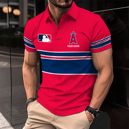 [FLASH SALE] NEW CUSTOMIZED MLB27 LAA LOS ANGELES ANGELS POLO SHIRT