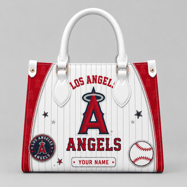 [FLASH SALE] NEW CUSTOMIZED MLB27 LAA LOS ANGELES ANGELS LEATHER HANDBAG