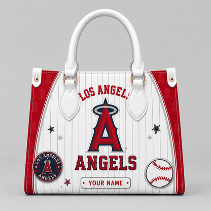 [FLASH SALE] NEW CUSTOMIZED MLB27 LAA LOS ANGELES ANGELS LEATHER HANDBAG