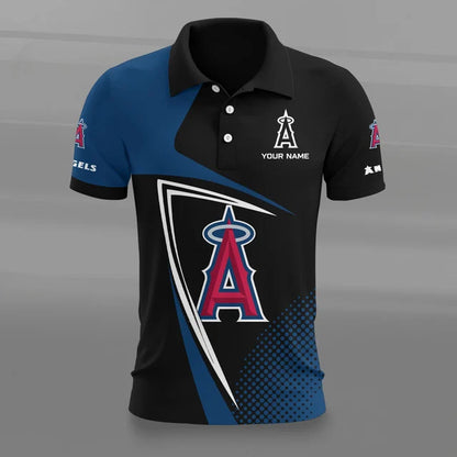 [FLASH SALE] NEW CUSTOMIZED MLB27 LAA LOS ANGELES ANGELS POLO SHIRT