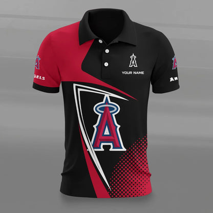 [FLASH SALE] NEW CUSTOMIZED MLB27 LAA LOS ANGELES ANGELS POLO SHIRT