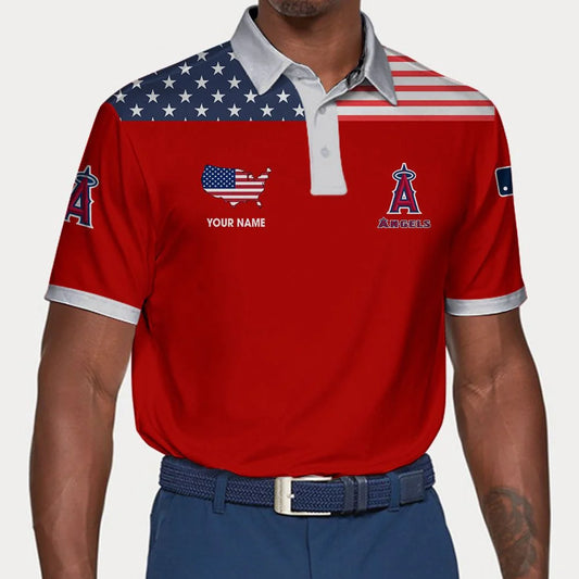LIMITED EDITION - NEW CUSTOMIZED MLB27 LAA LOS ANGELES ANGELS POLO SHIRT, ZIP POLO SHIRT & T-SHIRTS