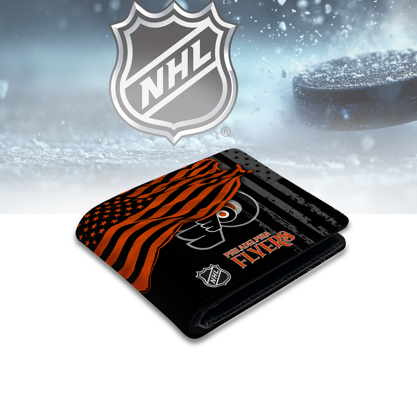 [SUPER SALE ] NEW CUSTOMIZED NHL27 PPF PHILADELPHIA FLYERS LEATHER WALLET