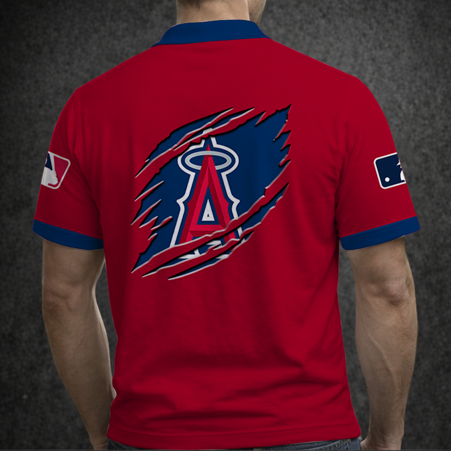 [FLASH SALE] NEW CUSTOMIZED MLB27 LAA LOS ANGELES ANGELS POLO SHIRT